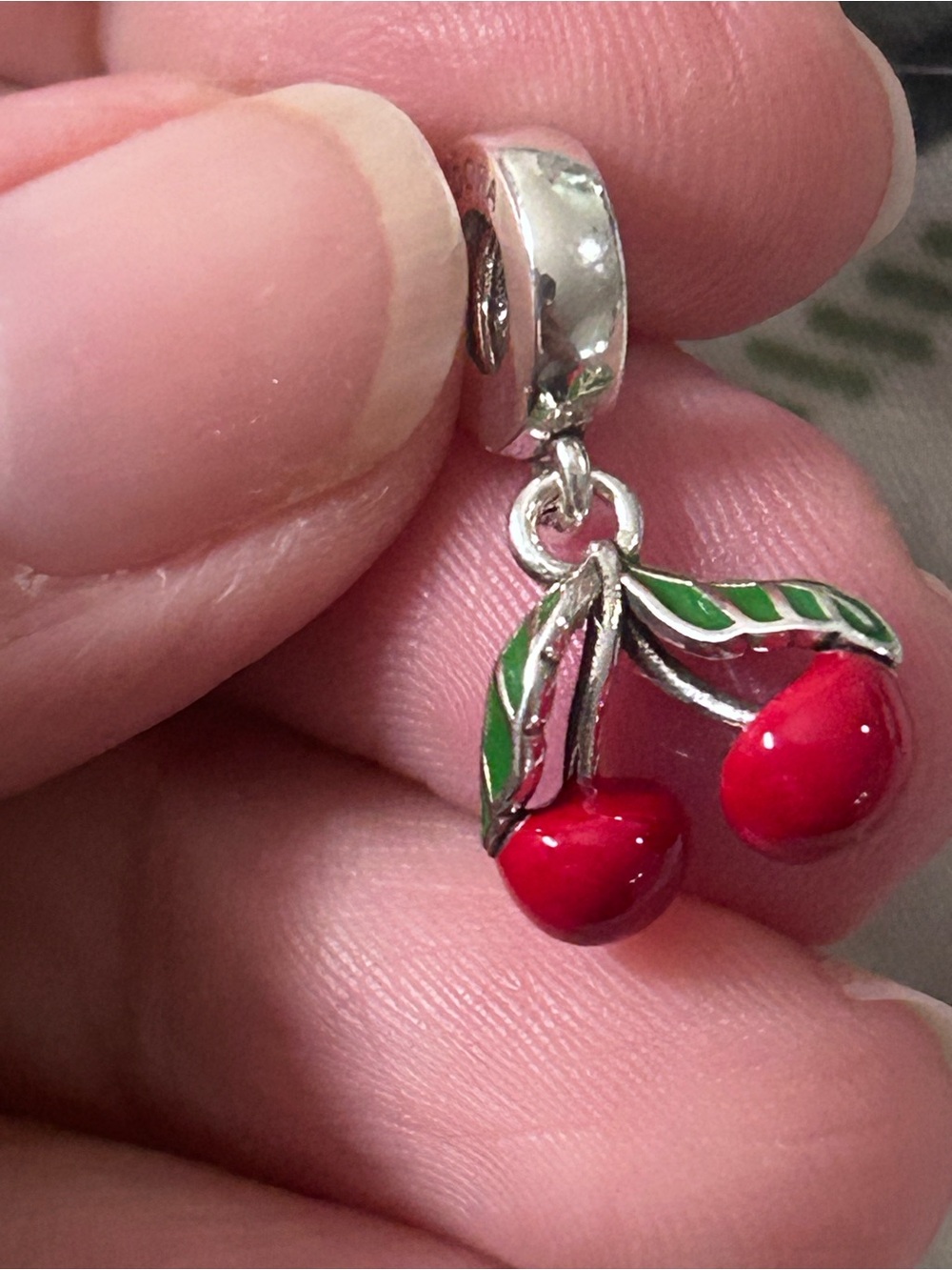 Pandora Red Cherry Dangle Charm
